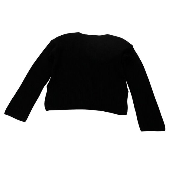 Everlane Cashmere Rib Knit Cropped Sweater, Black, XXS - Picture 6 of 7